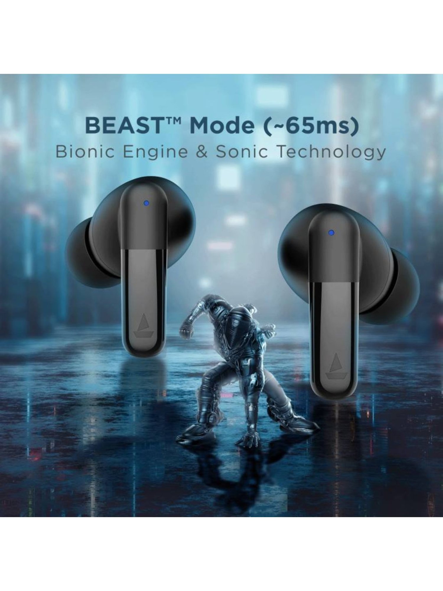 Boat Airdopes 172 True Wireless with ENx & Beast Mode - Stunning Black