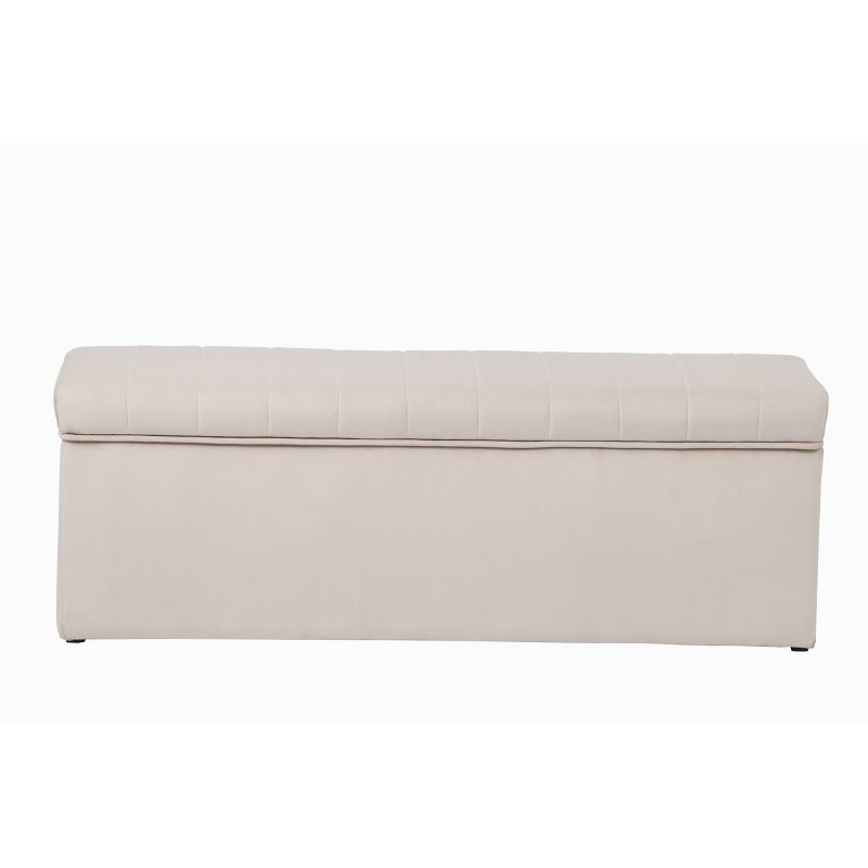 Cameron Lift Top Storage Bench Velvet Cream - ACEssentials