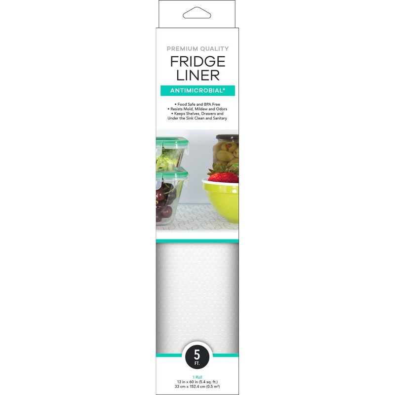 Mindfull 13" x 15' Antimicrobial Frosted Fridge Liner White