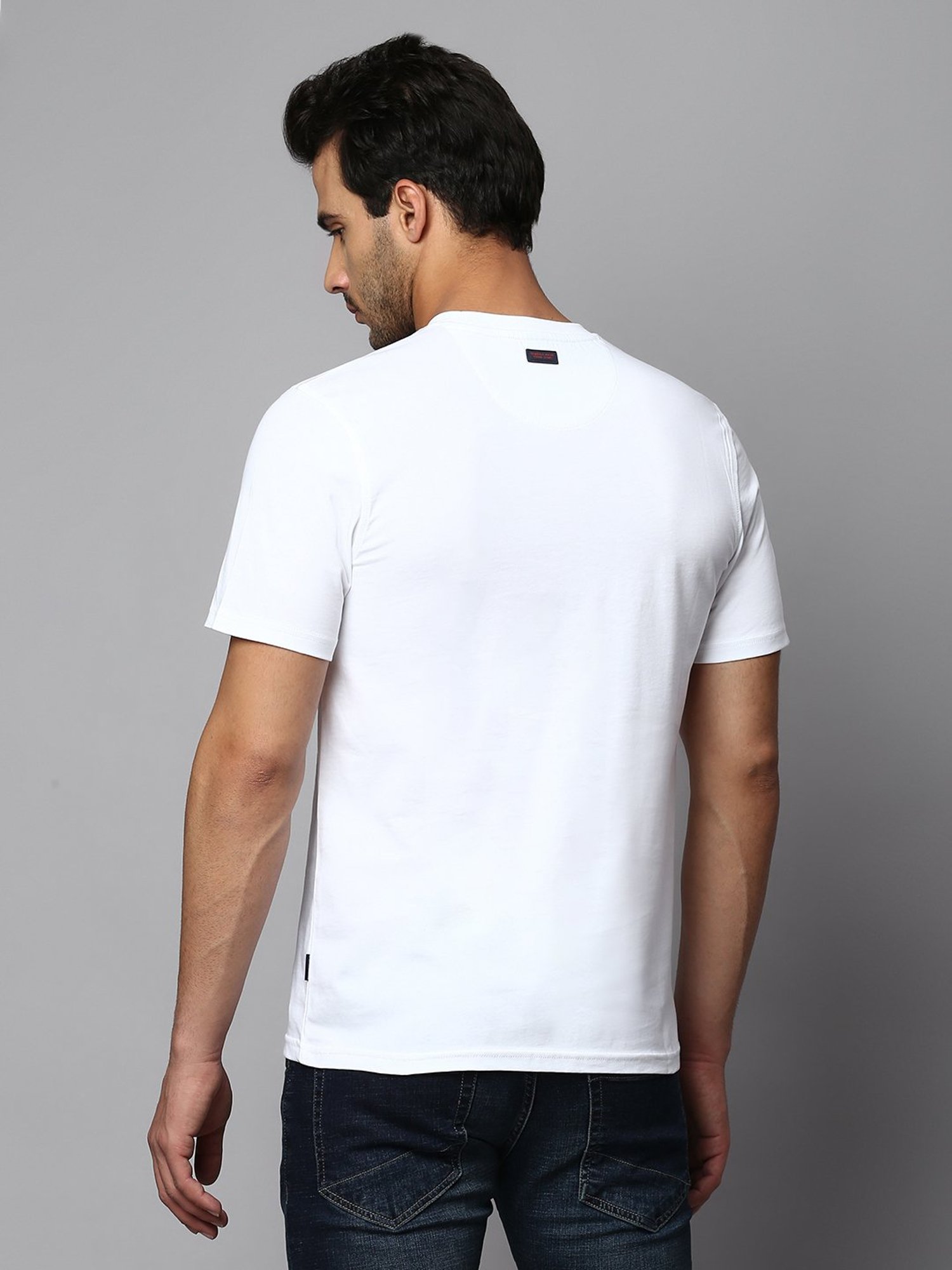 Beverly Hills Polo Club White Regular Fit Cotton Crew T-Shirt