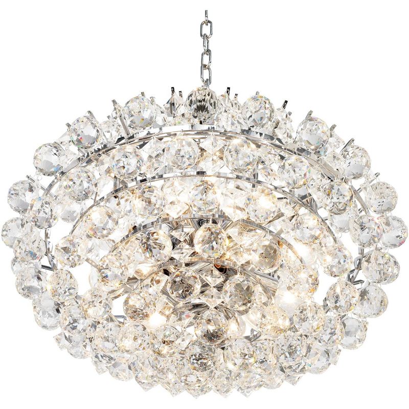 Vienna Full Spectrum Chrome Pendant Chandelier 20" Wide Crystal Diamond Glass Fixture for Dining Room House Foyer Kitchen Island