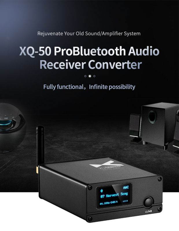 XDUOO XQ-50 PRO HD Bluetooth 5.0 CS8406 ES9018K2M DAC Receiver Converter Decoder