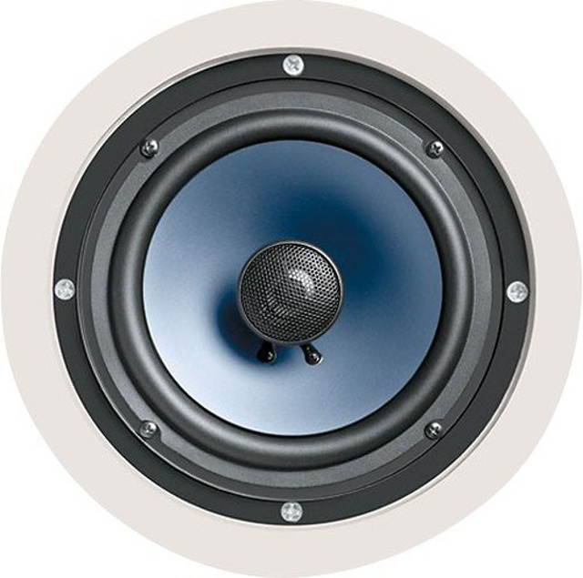 Polk Audio RC60i 2-way Premium In-Ceiling 6.5" Round-Speakers, Set of 2 Perfect-for Damp-and Humid Indoor/Outdoor Placement - Bath, Kitchen, Covered Porches (White, Paintable-Grille)