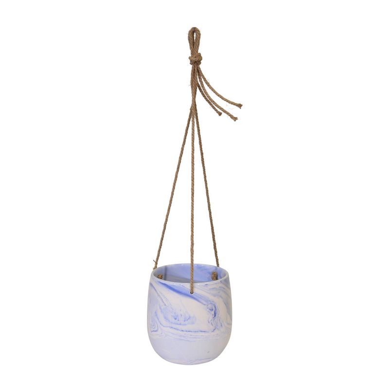 Hanging Marble Planter Blue - Sagebrook Home