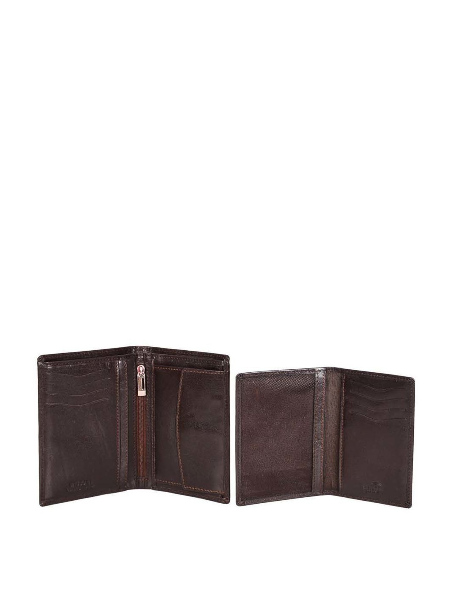 SASSORA Brown Casual Leather Rfid Bi-Fold Wallet for Men