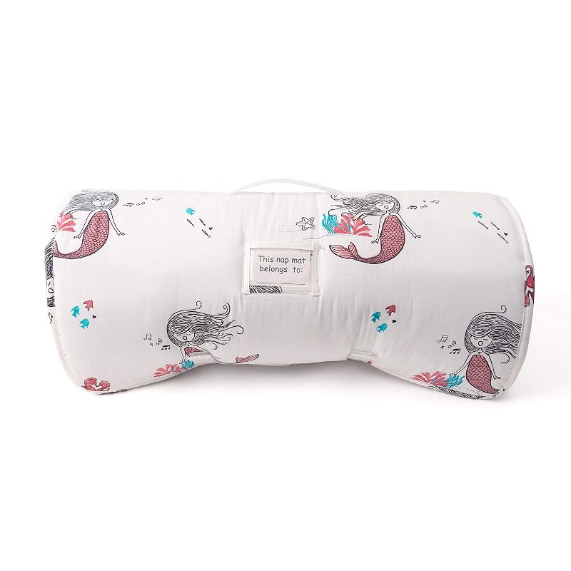 JumpOff Jo Toddler Nap Mat - Children's Sleeping Bag with Removable Pillow for Preschool, Daycare, and Sleepovers - 43 x 21 Inches - Moonlight Mermaid