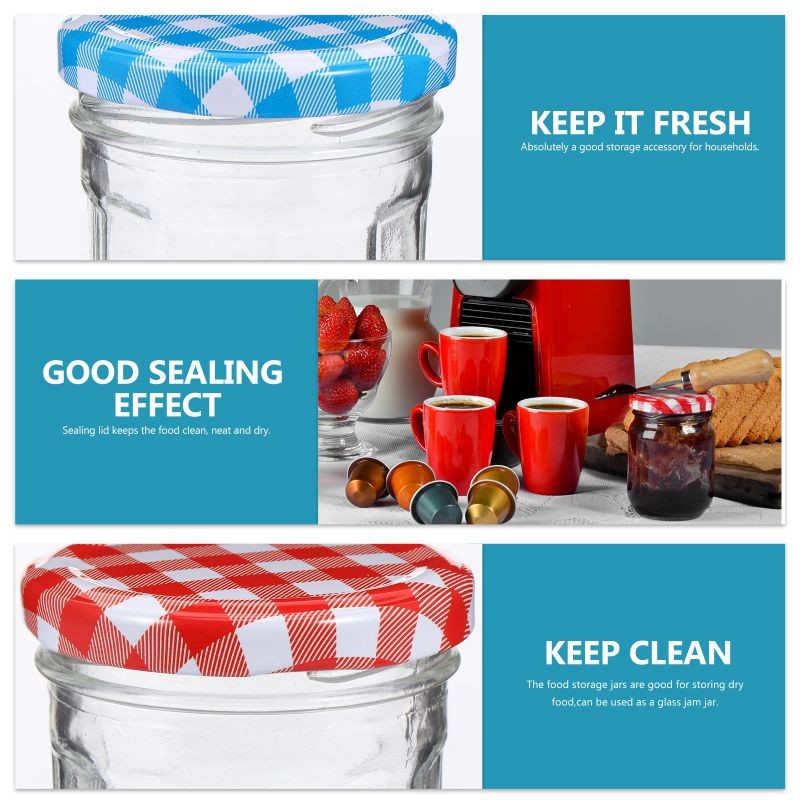 12pcs Glass Jam Honey Storage Jars Pickles Sealed Containers with Lid (100ML)