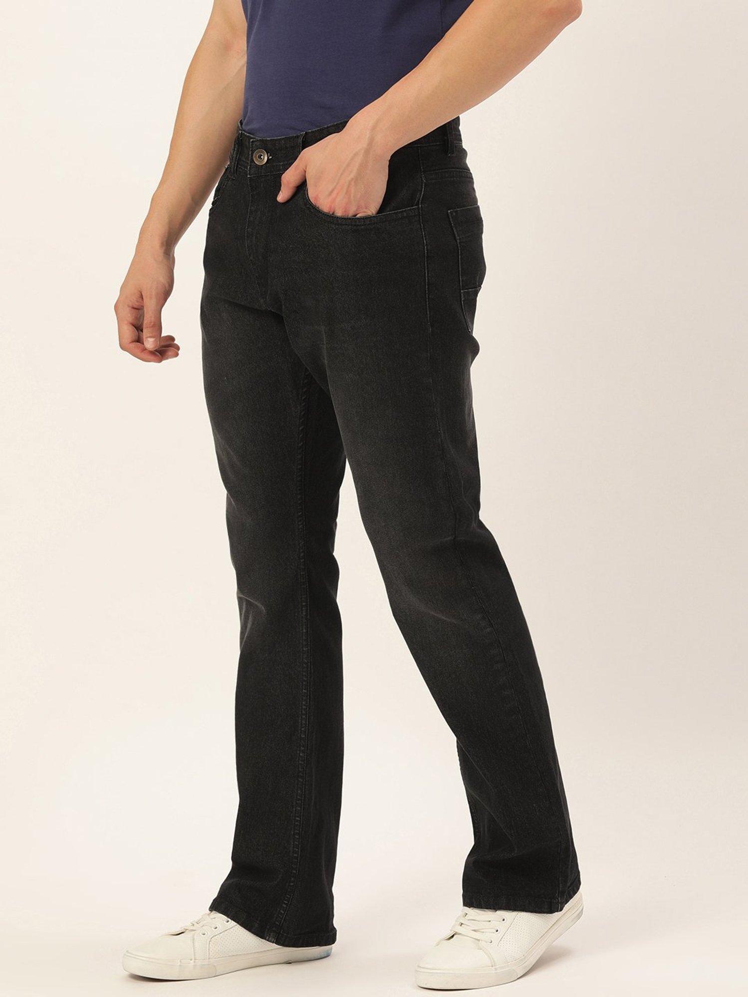 IVOC Black Lightly Washed Boot Cut Jeans