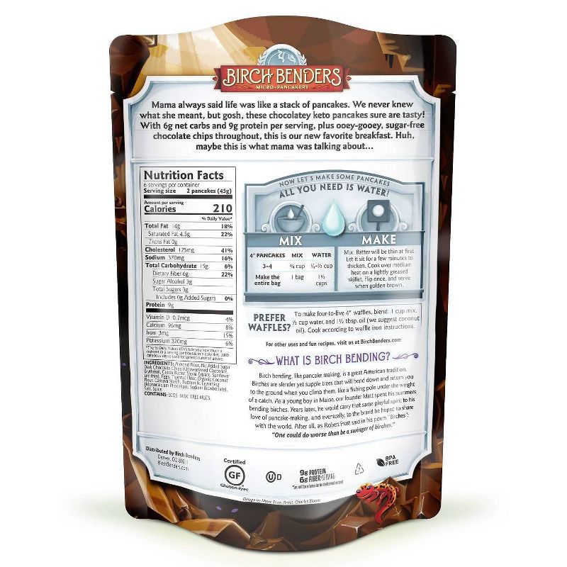 Birch Benders Gluten Free Keto Chocolate Chip Pancake & Waffle Mix - 10oz