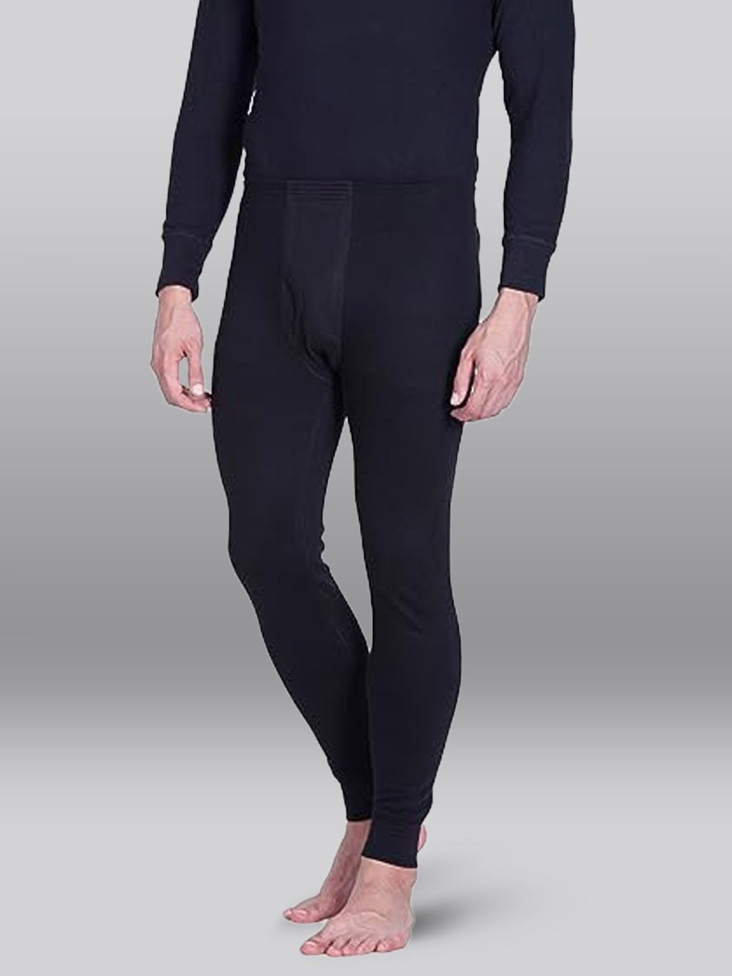 LUX Inferno Black & Blue Skinny Fit Striped Thermal Bottoms - Pack of 2