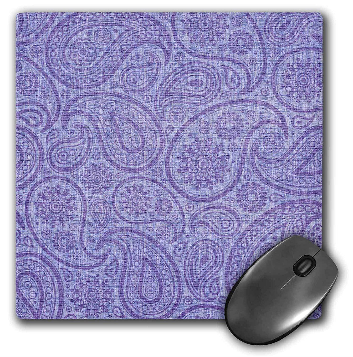 3dRose LLC 8 x 8 x 0.25 Inches Mouse Pad, Fun Lavender Paisley Pattern Fashion (mp_99381_1)