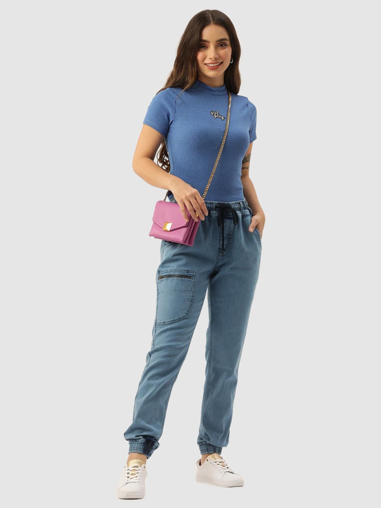 IVOC Blue Regular Fit Mid Rise Joggers