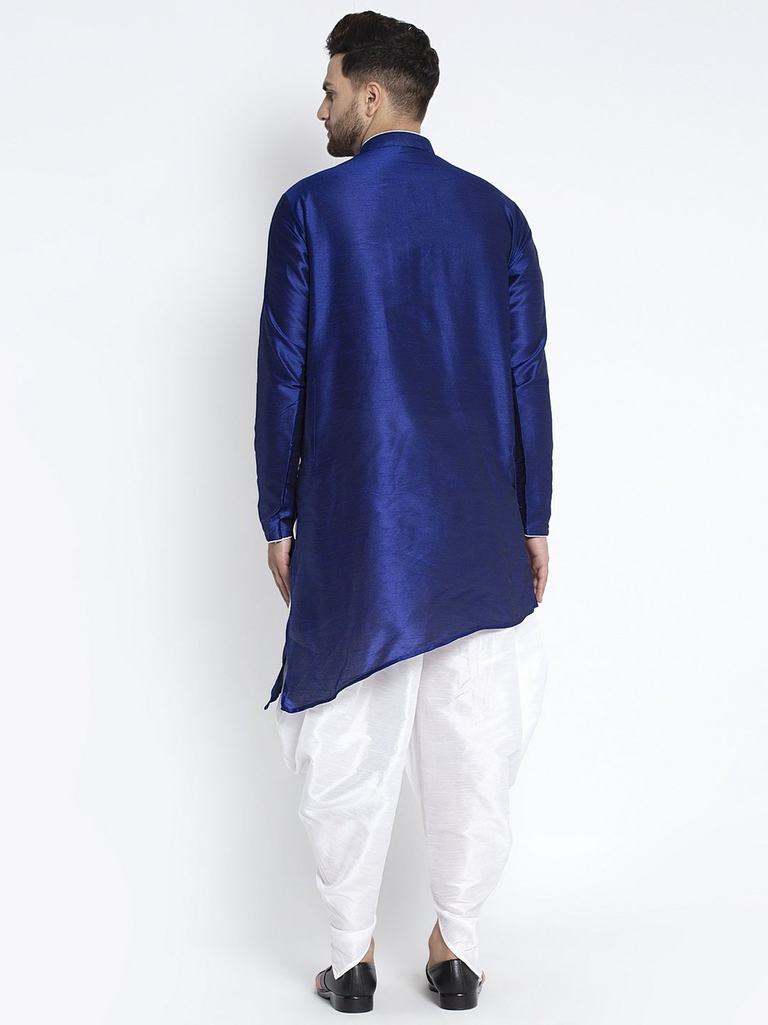 Benstoke Royal Blue & White Regular Fit Kurta Set