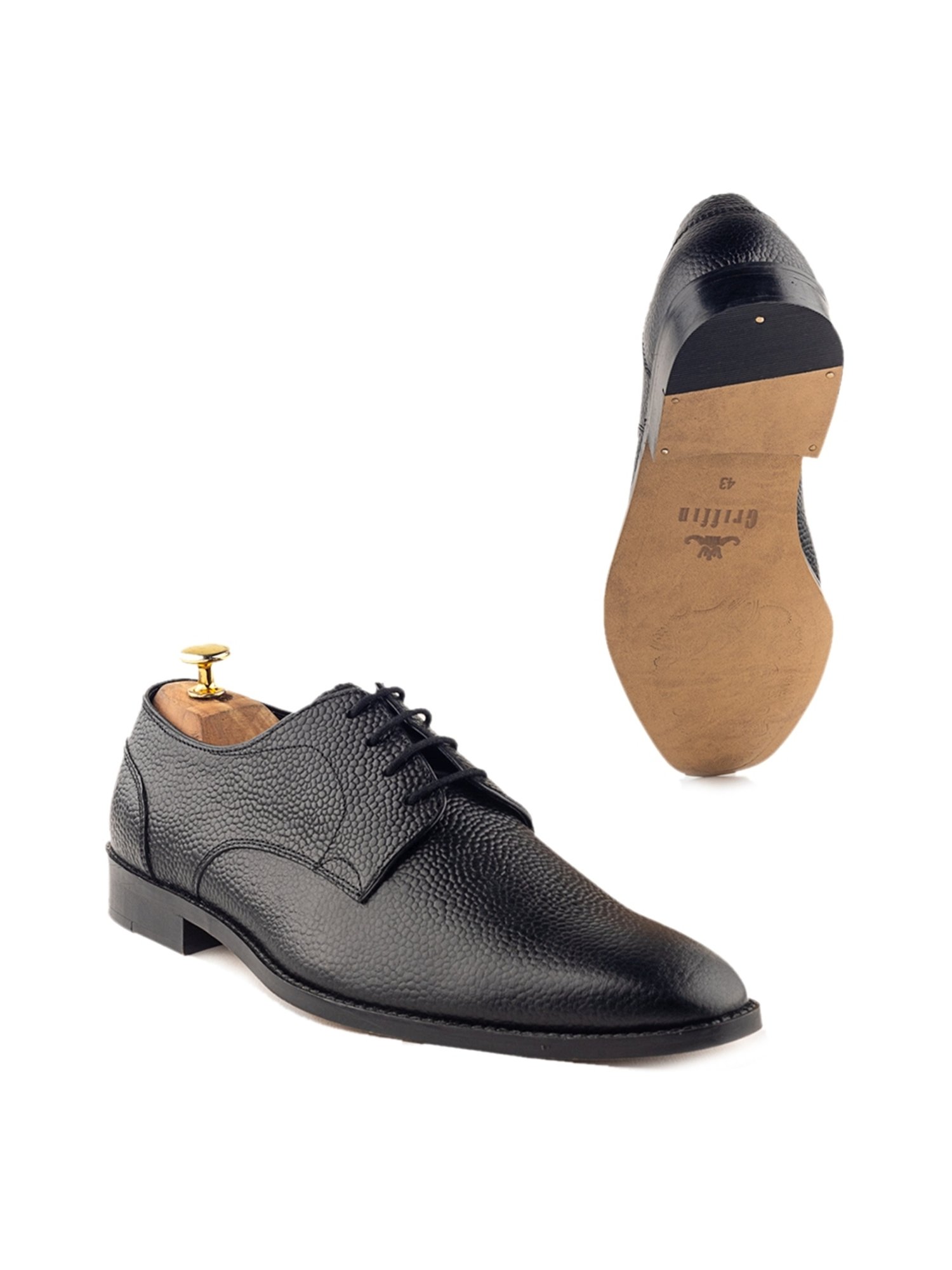 Griffin Men's AVENTADOR COAL Black Derby Shoes