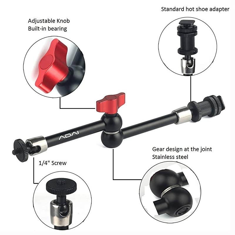 11inch Magic Arm Adjustable Articulating Friction Arm amp Large Super Clamp for DSLR Camera Rig LCD Monitor LED Lights Flash LightDJI Osmo
