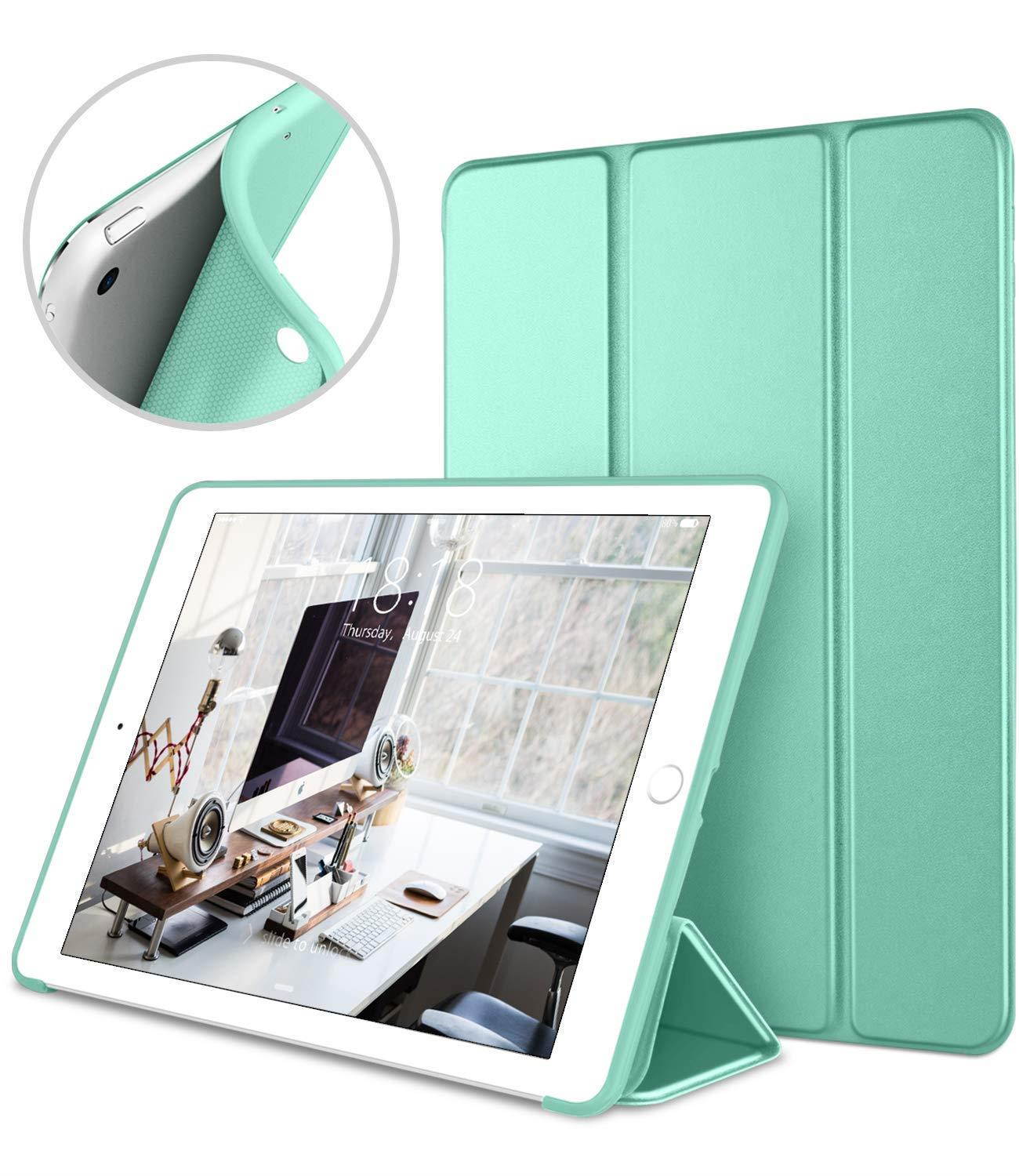 DTTO iPad Mini Case for iPad Mini 3/2 / 1, Ultra Slim Lightweight Smart Case Trifold Cover Stand with Flexible Soft TPU Back Cover for iPad Apple Mini, Mini 2, Mini 3 [Auto Sleep/Wake](Mint Green)
