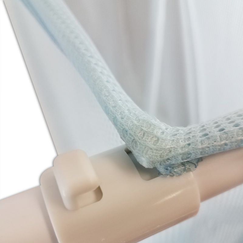 Homz 4540010 6 Load Capacity Double Mesh Sorter Laundry Basket Portable Organizer Hamper with Removable Bags with Wheels, Blue and White