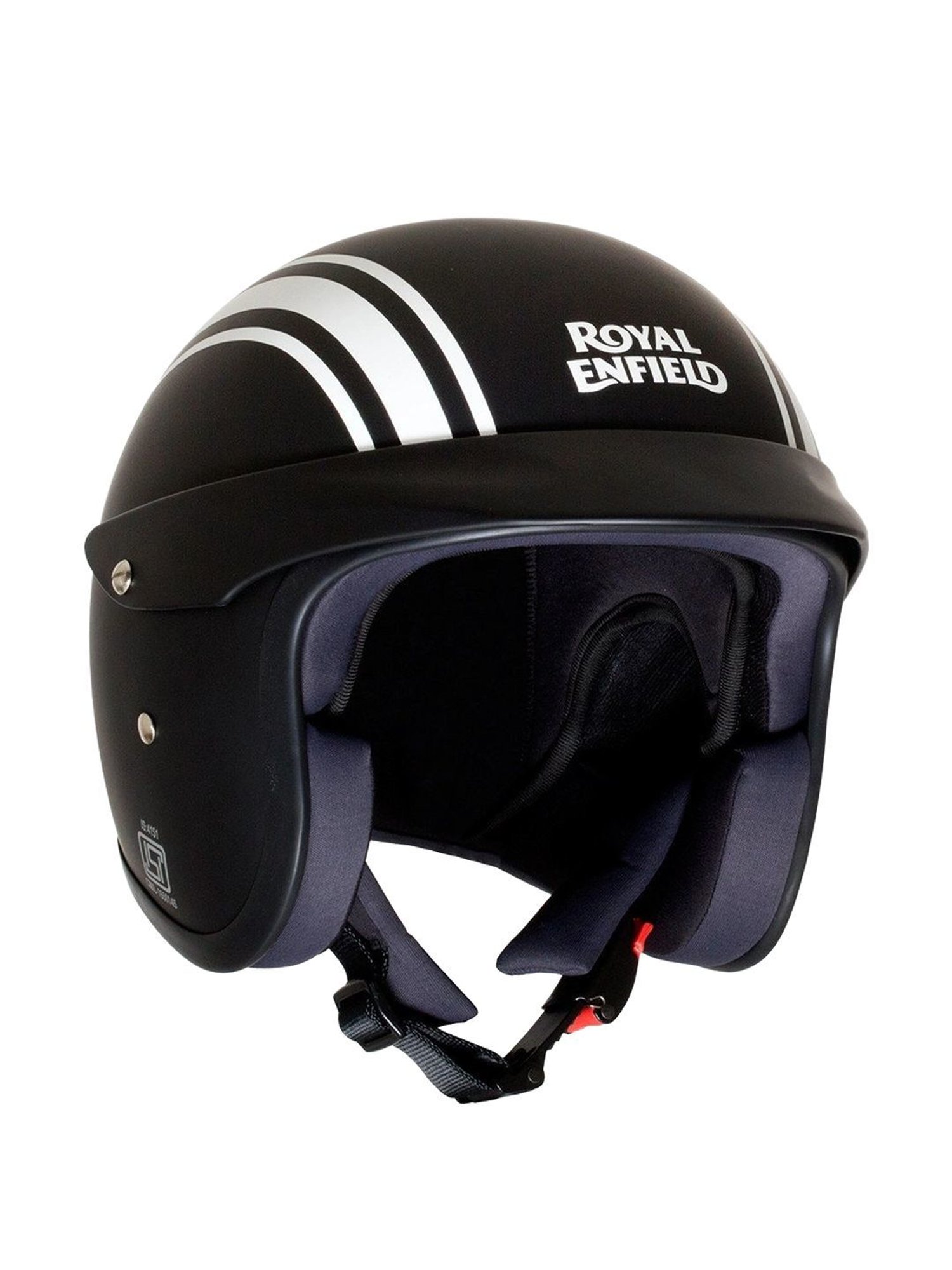 Royal Enfield Matt Black Striped Medium Helmet