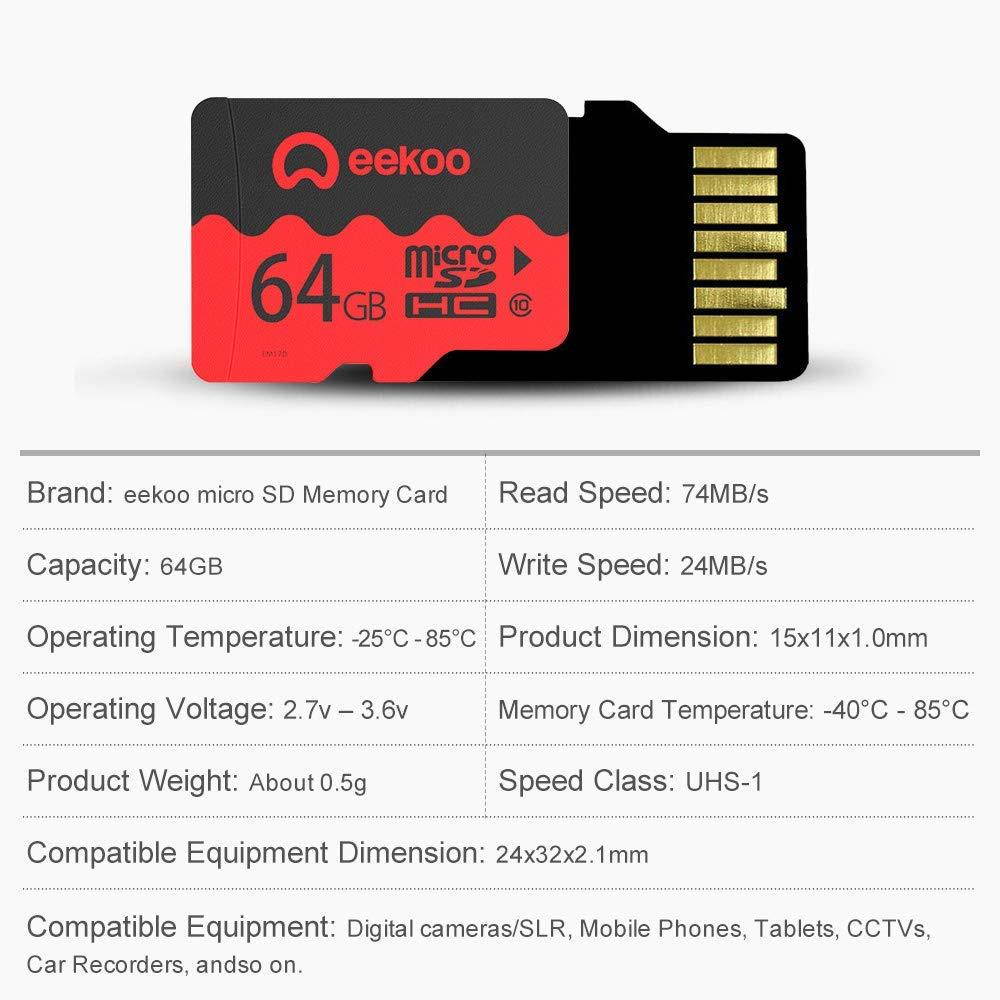 H&T Micro SD Card Class 10 U 3 Microsdxc Read Performance Up to 80MB/S Memory Card for Phone Camera Computer