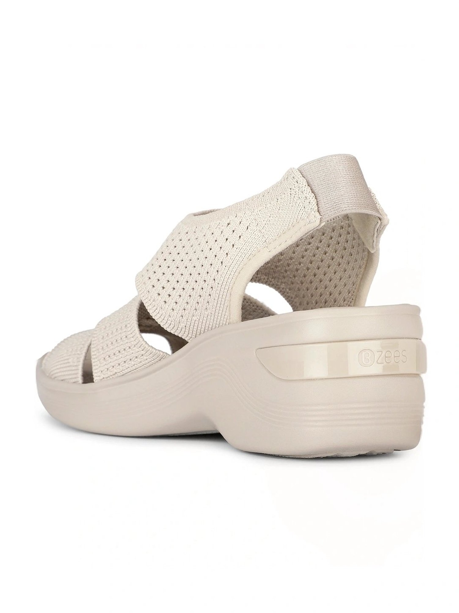 Bzees by Naturalizer Women's DOUBLE UP Beige Sling Back Wedges