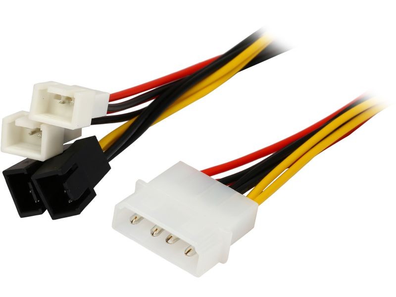 Rosewill LP44TX3-6 6.1 in. 4-pin Molex LP4 to 3-pin TX3 Multi-Fan Power Adapter Converter Cable, 2x5V/2x12V