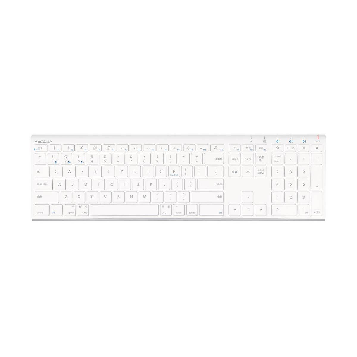 Macally Quick Switch Bluetooth Keyboard for Three Devices