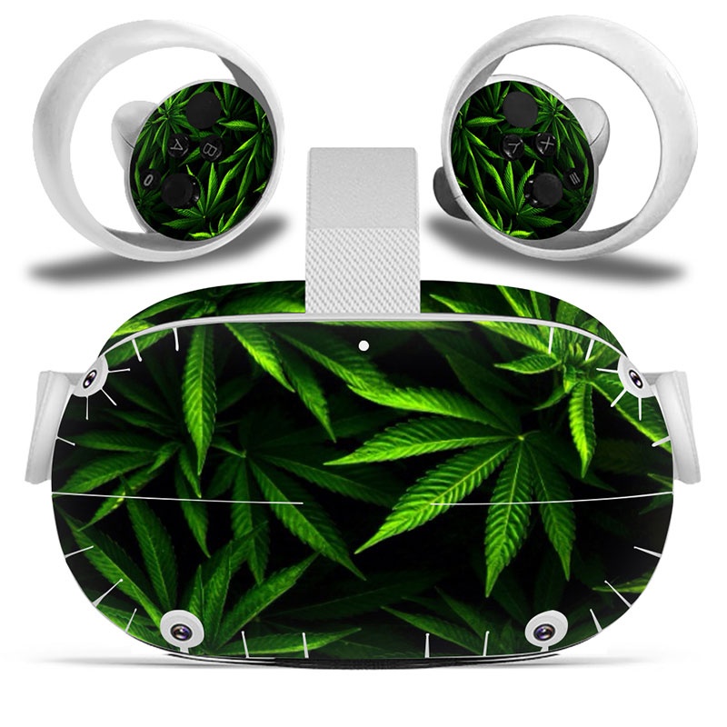 Amify Vinyl Skin Sticker for Oculus Quest 2 VR Headset Controller PVC Decals Cute Cartoon Wrap Cover for Oculus Quest 2 Accessories