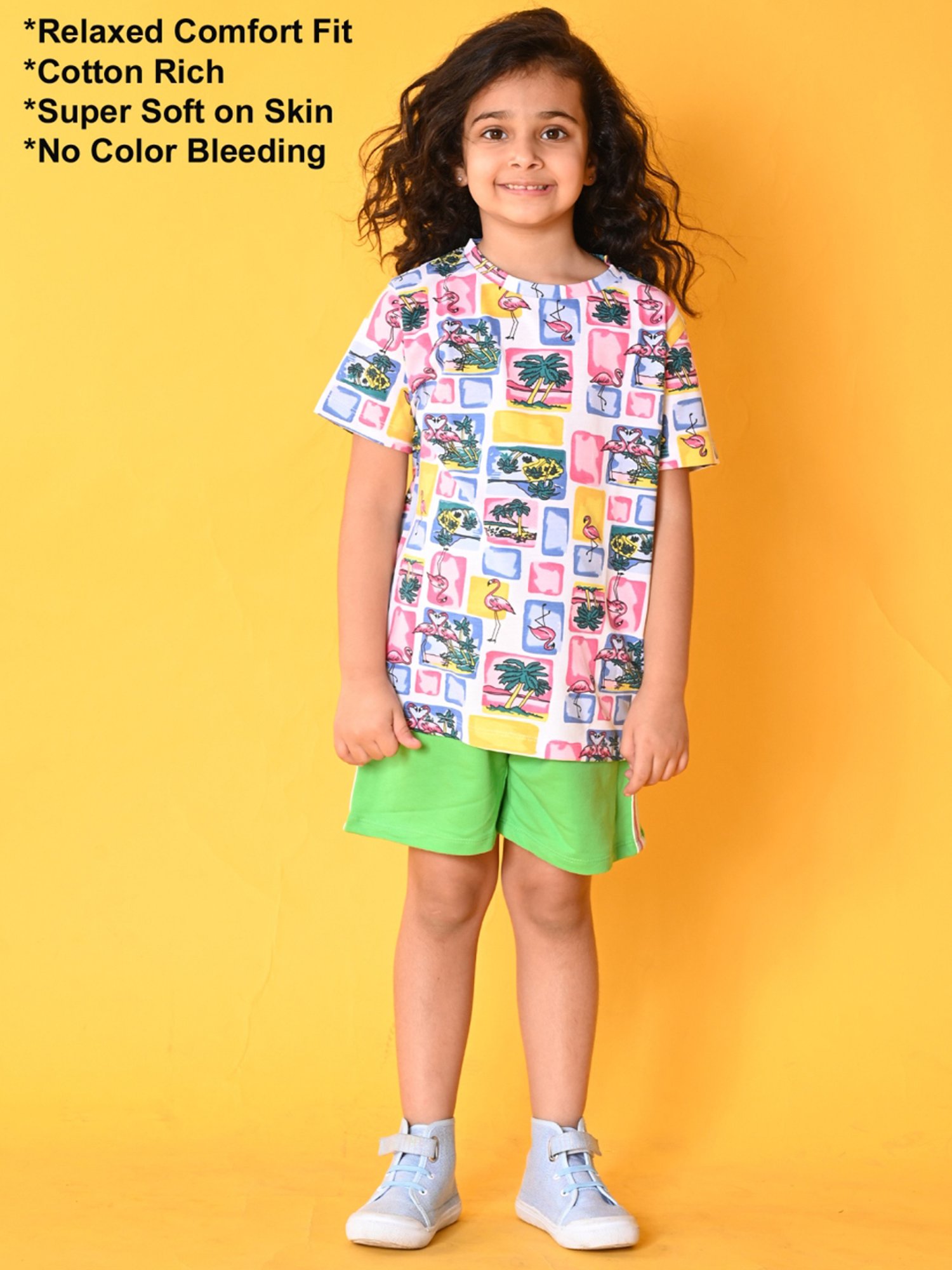 Anthrilo Kids Multicolor Cotton Printed T-Shirt Set