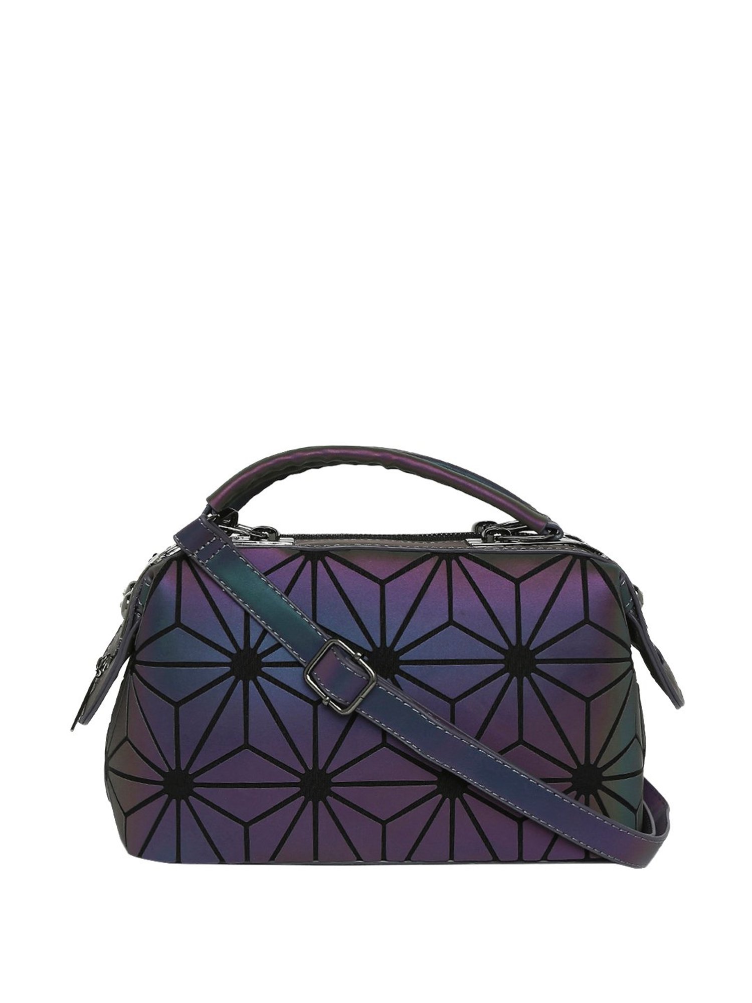 Baomi Purple Textured Medium Handbag