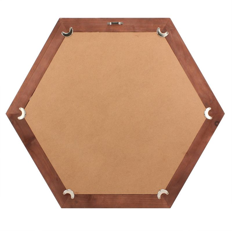 Wooden Hexagon Stratford Decorative Wall Mirror Maroon - Stonebriar Collection