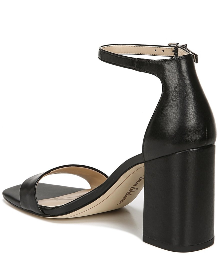 Sam Edelman Daniella Leather Block Heel Square Toe Dress Sandals