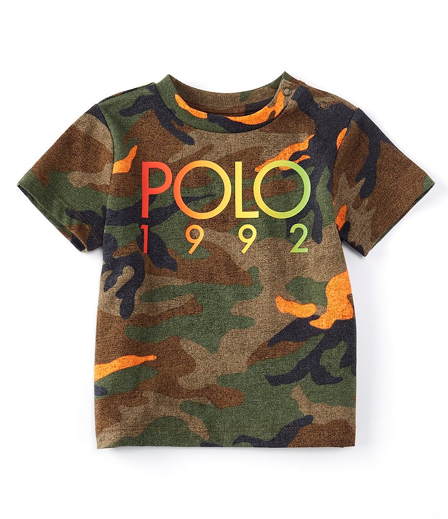 Ralph Lauren Baby Boys 3-24 Months Short-Sleeve Rainbow-Logo Camo Tee