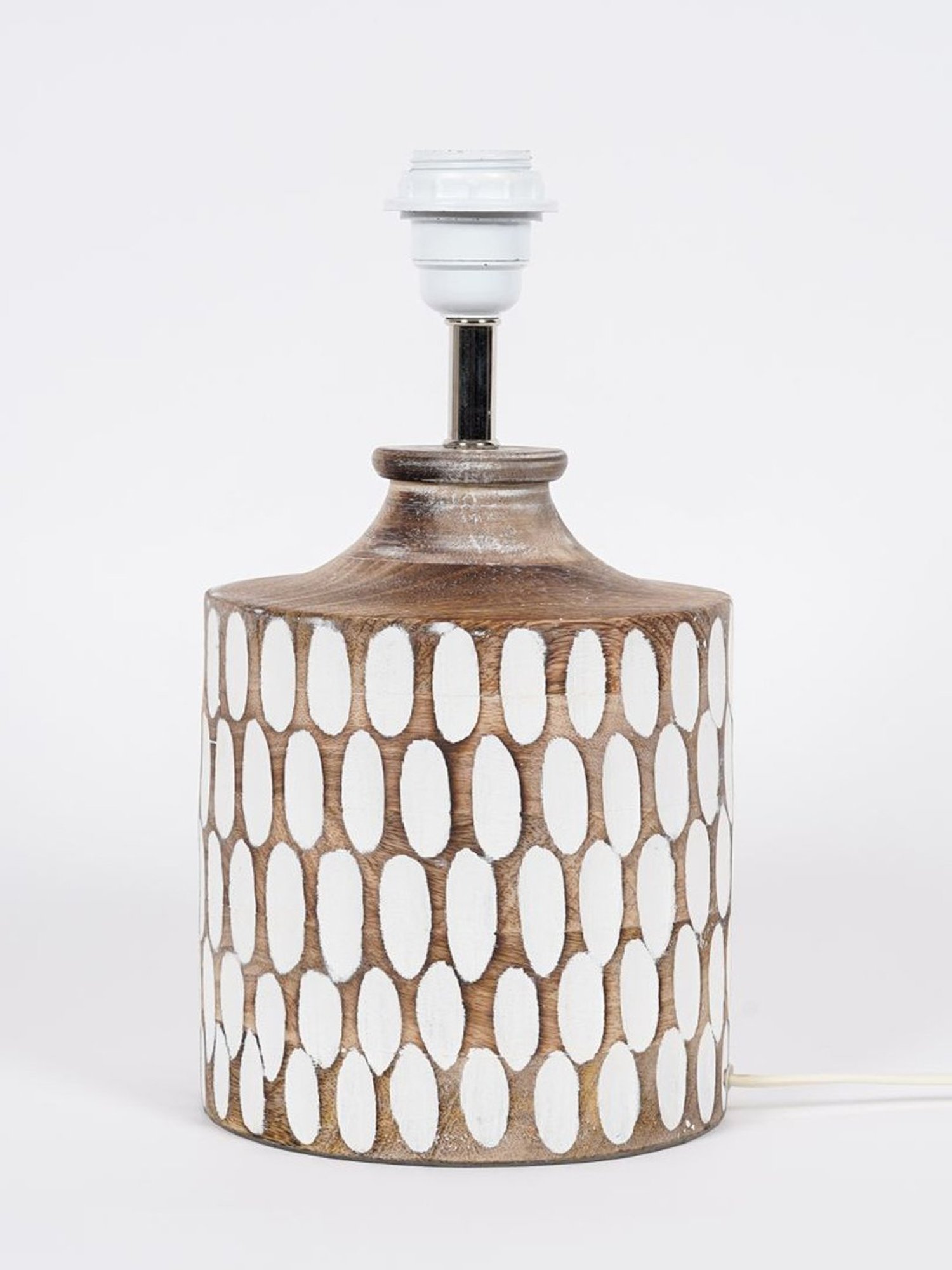 Kapoor Lamp Shades Distress White Wood Garlen Carved Cotton Shade Table Lamp