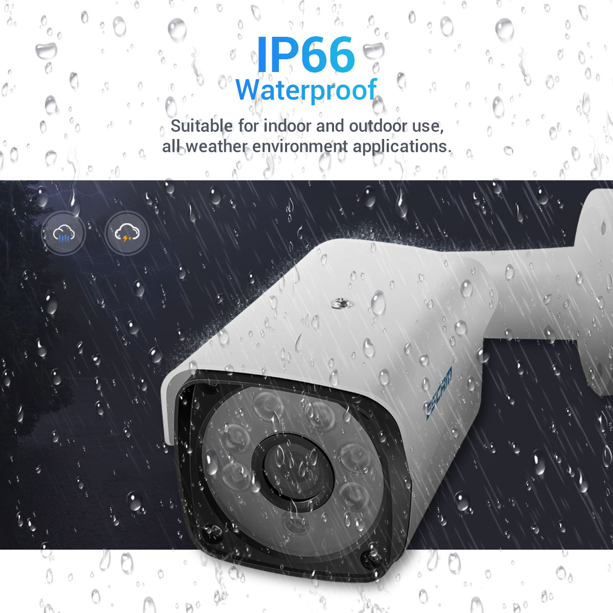 ESCAM PVR604 2MP 1080P POE 4CH PVR Camera Kit Surveillance Camera System with Humanoid Detection