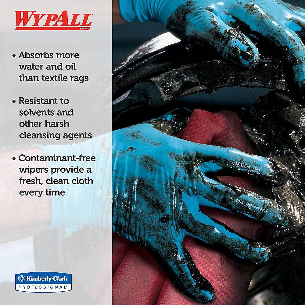 WYPALL X80 Wipers, 1/4-Fold, HYDROKNIT, 12 1/2 x 13, Red