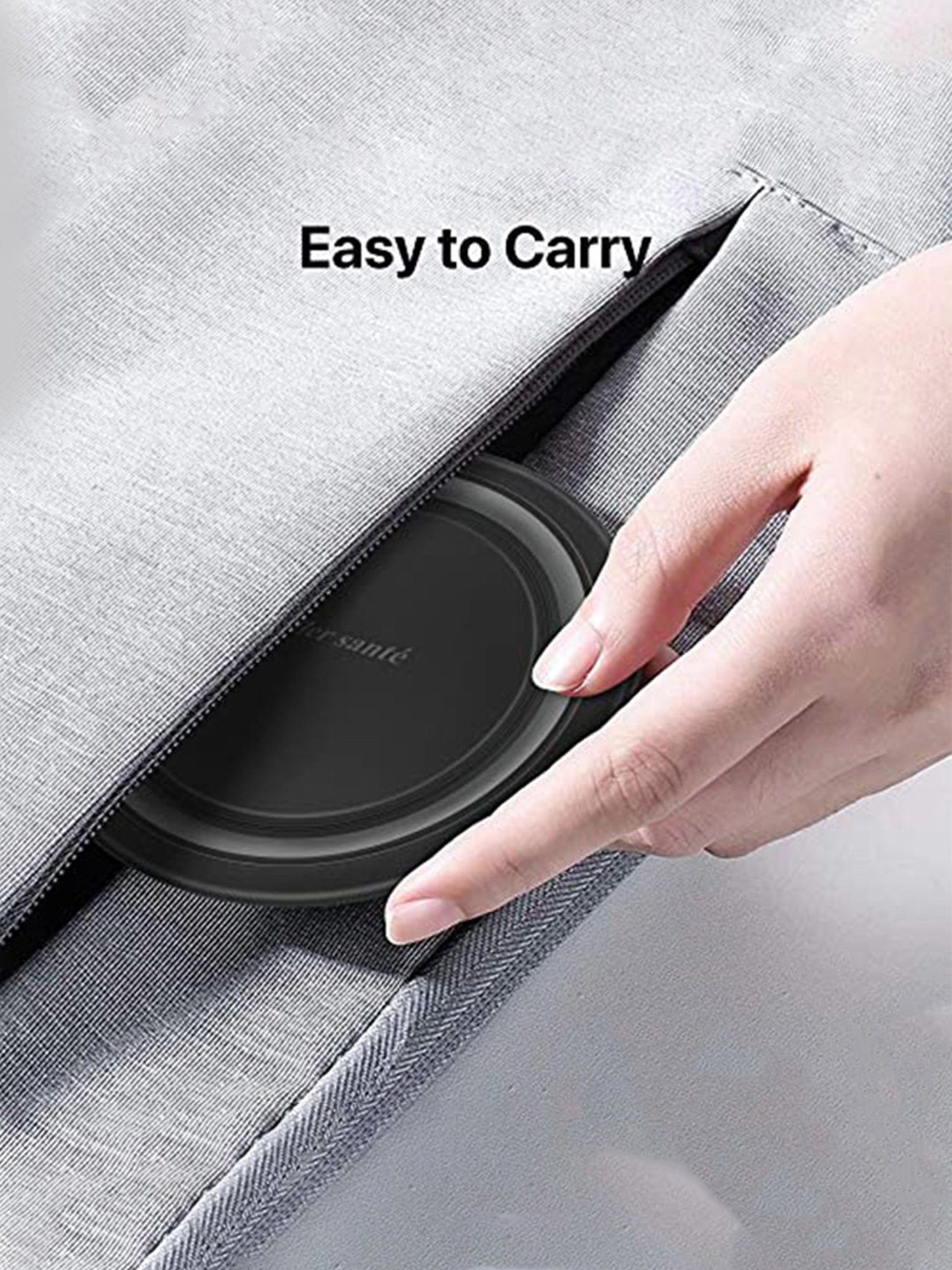 Eller Sante 15W Wireless Charger Fast Charging Pad with Type C Cable (MontClad-Black)