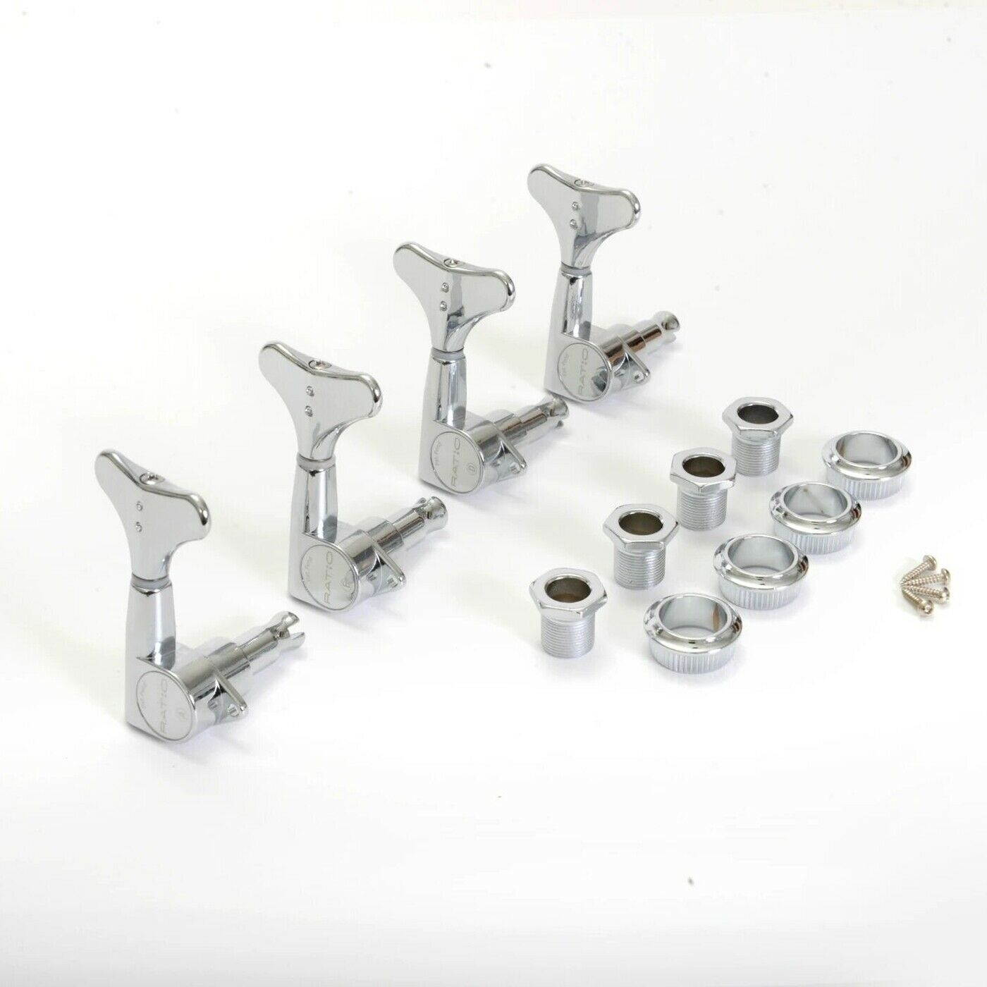 Graph Tech PRB-4400-C0 4-In-Line Bass Ratio Tuning Machine Chrome Y-Style Button