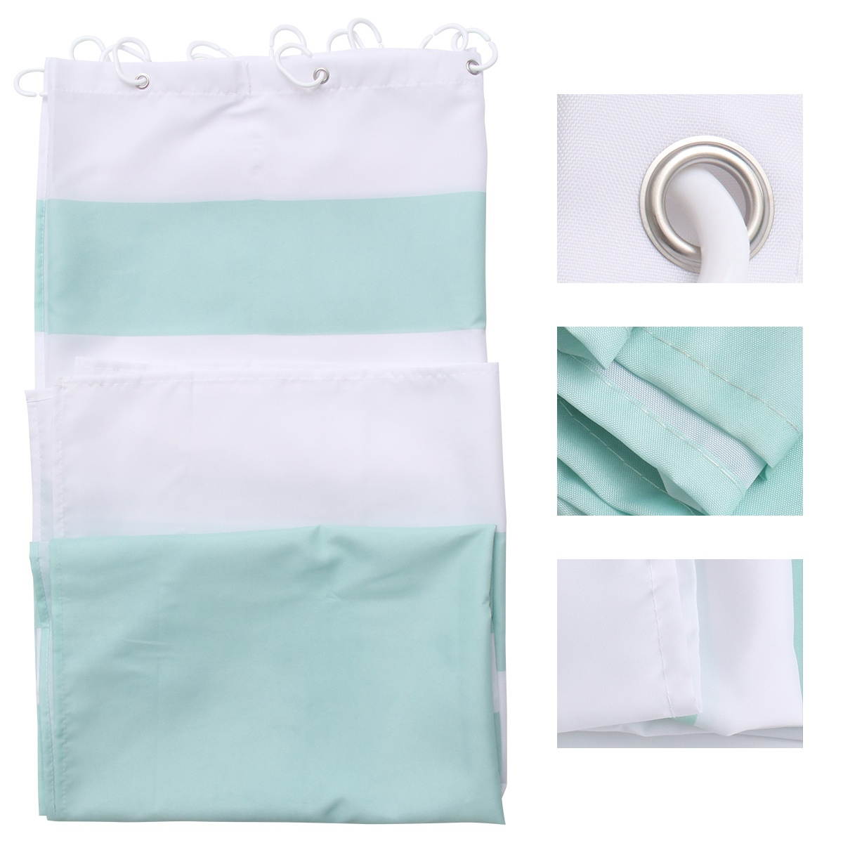 Simple Striped Shower Curtain Fashionable Bath Curtain Waterproof Printed Decor