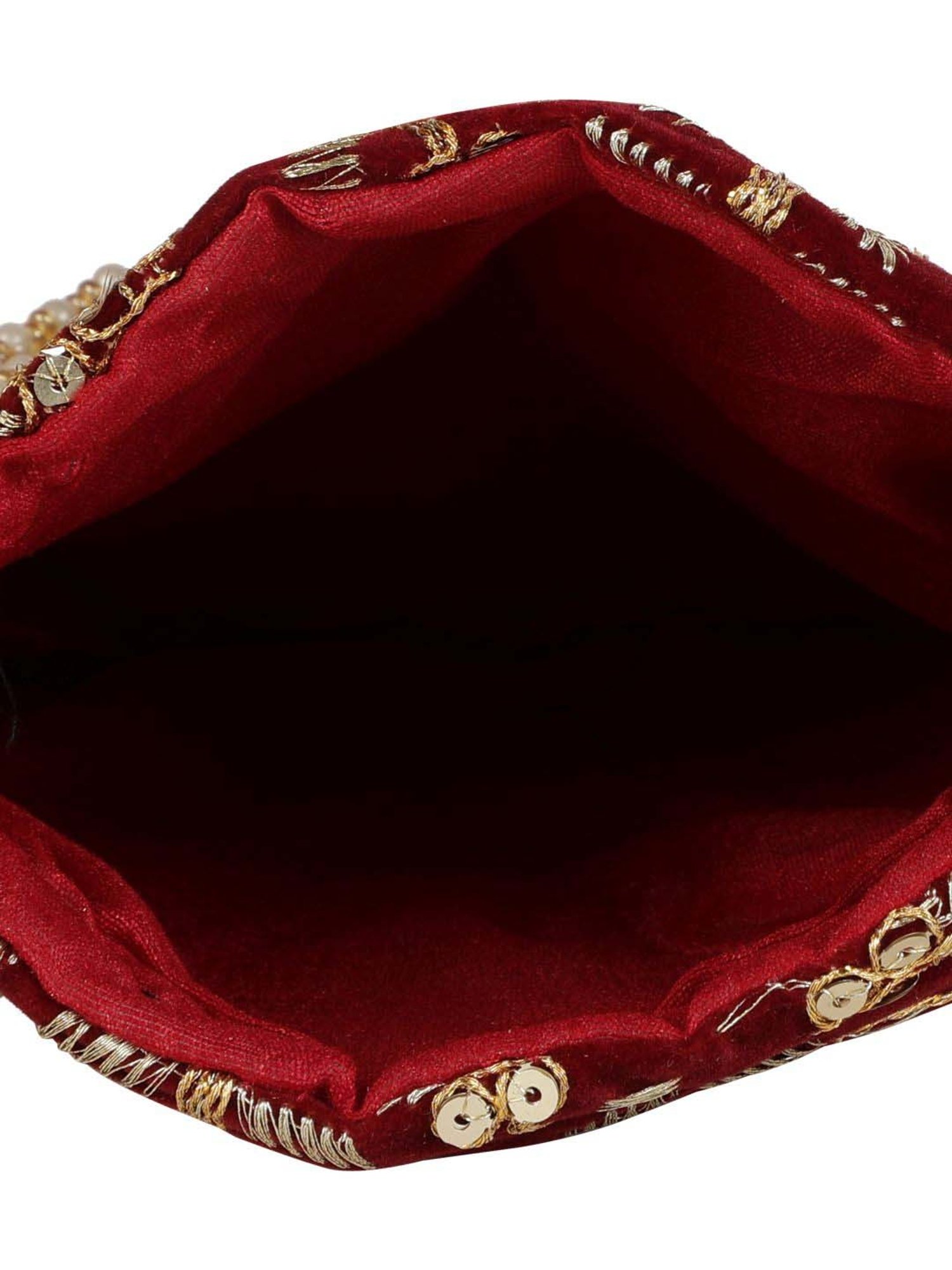 Gaurapakhi Maroon Embellished Potli