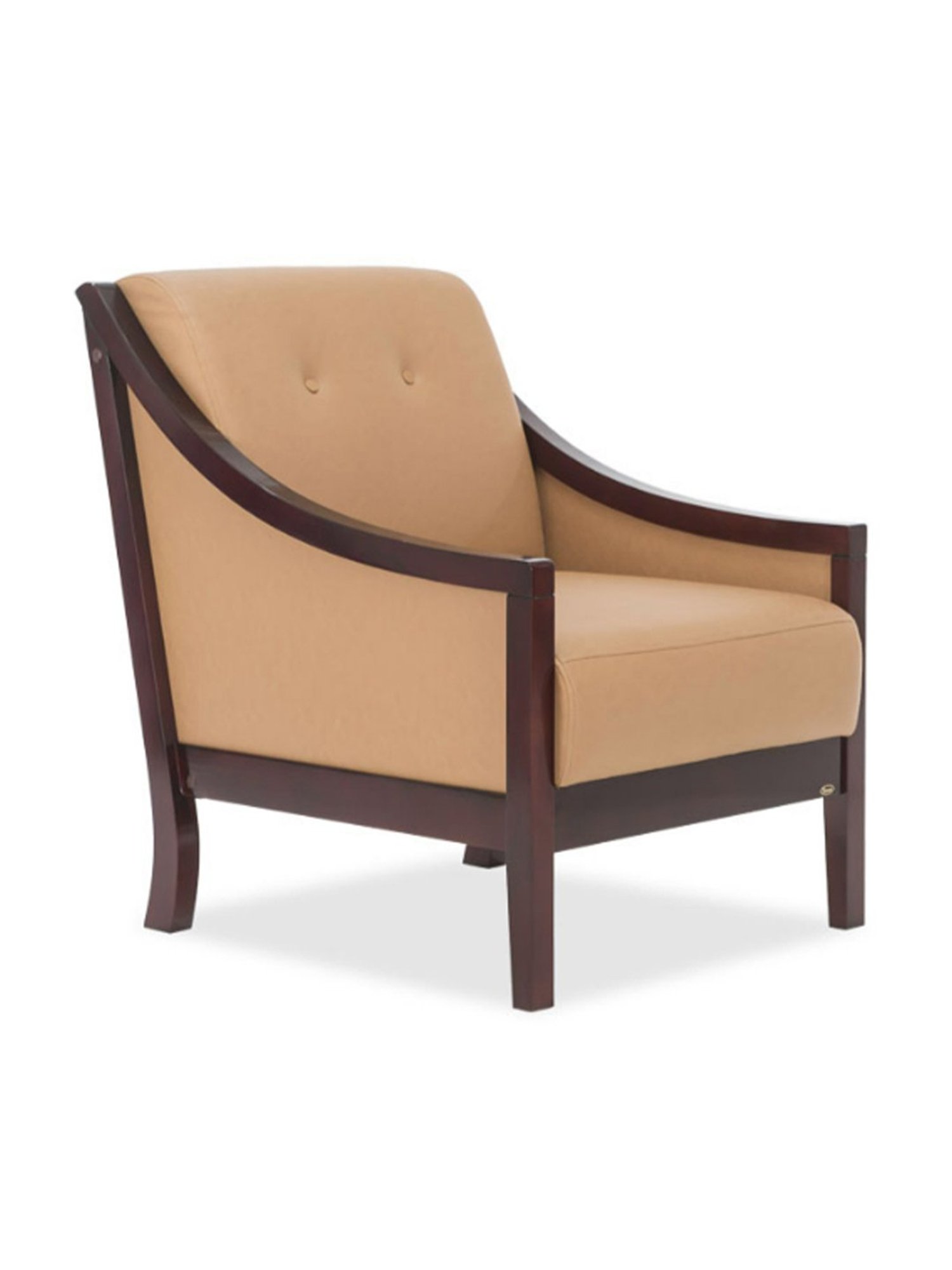 Durian Jesse Camel Brown Premium Leatherette 1 Seater Sofa