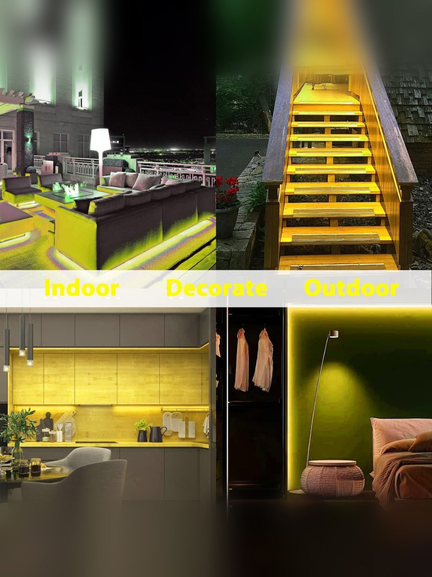 Xergy LED Neon Strip Lights 5Mtr, IP67 Waterproof Neon Rope Light for Home Decoration (Yellow)