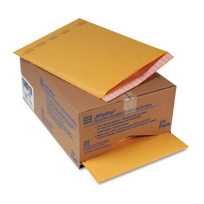 Sealed Air Jiffylite Self-Seal Mailer Side Seam #7 14 1/4 x 20 Golden Brown 25/Carton 10192