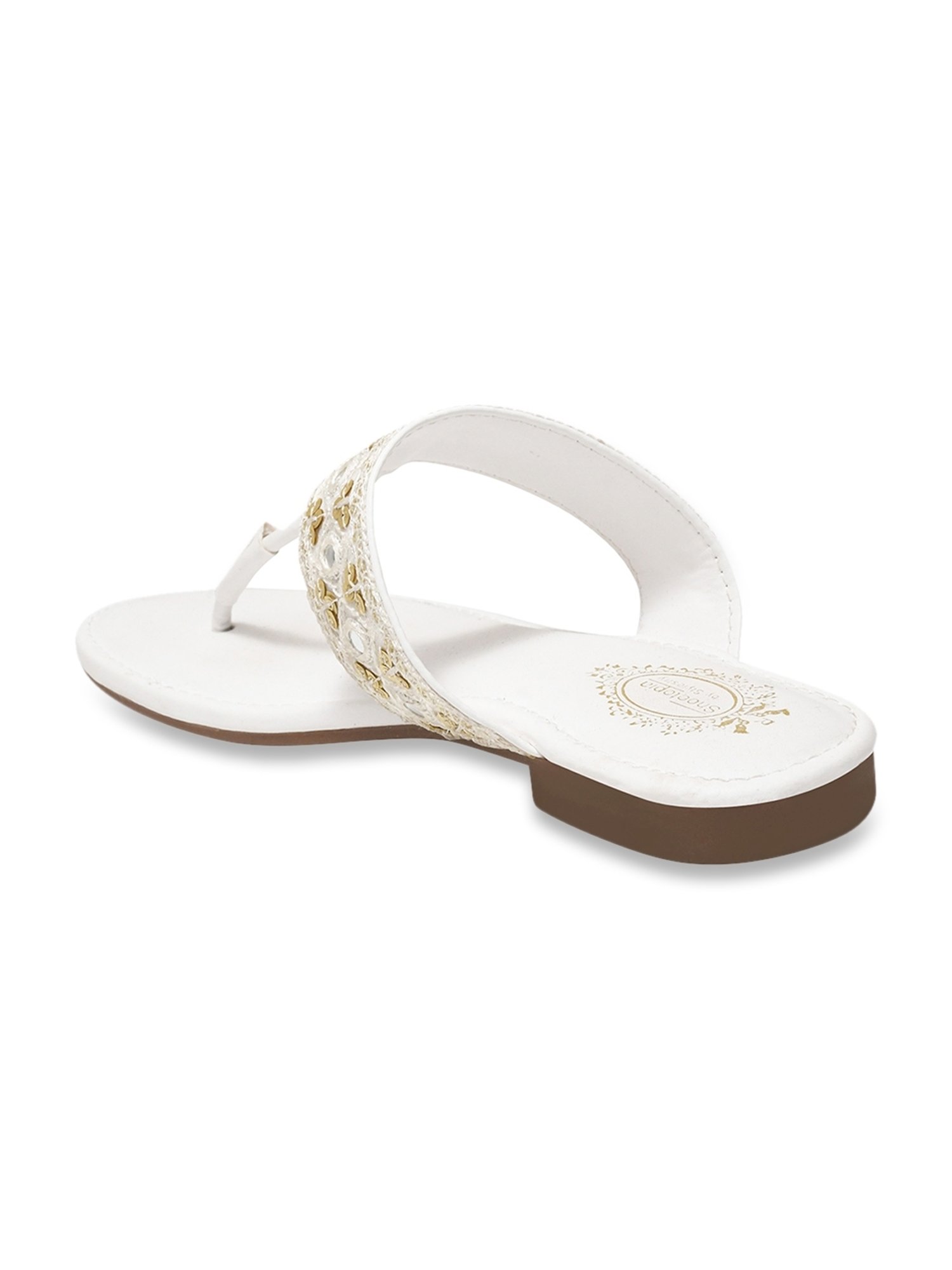 Shoetopia Women's White T-Strap Sandals