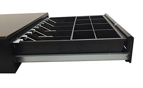 SOLUX, Point of Sales POS System Cash Drawer, Steel Heavy Duty, RJ11 RJ12 Key-Lock, 5 Bills 8 Coins removable Tray, Black