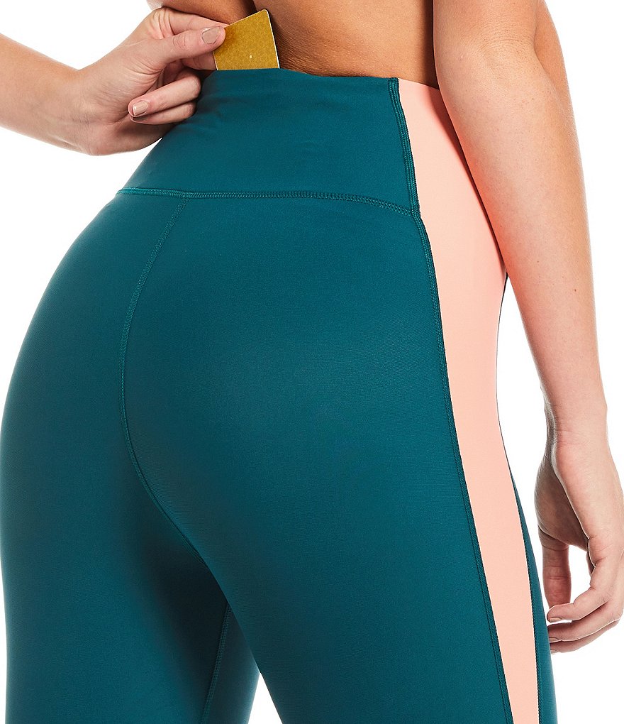 Kinesis High Rise Moisture Wicking Color Block Knee Pull-On Leggings