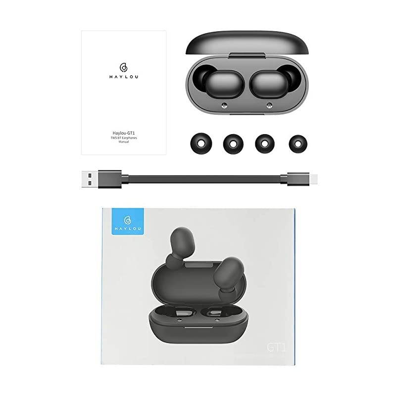 Wireless Earbuds, GT1 Bluetooth 5.0 Sports HD Stereo Touch Control Earbuds with IPX5 Waterproof/Fast Connection/Mini Case(Only 30g)/Total 12H Playtime (Obsidian Black)
