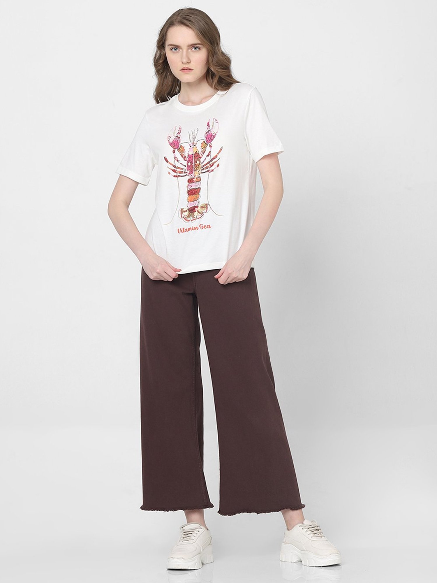 Vero Moda White Printed T-Shirt