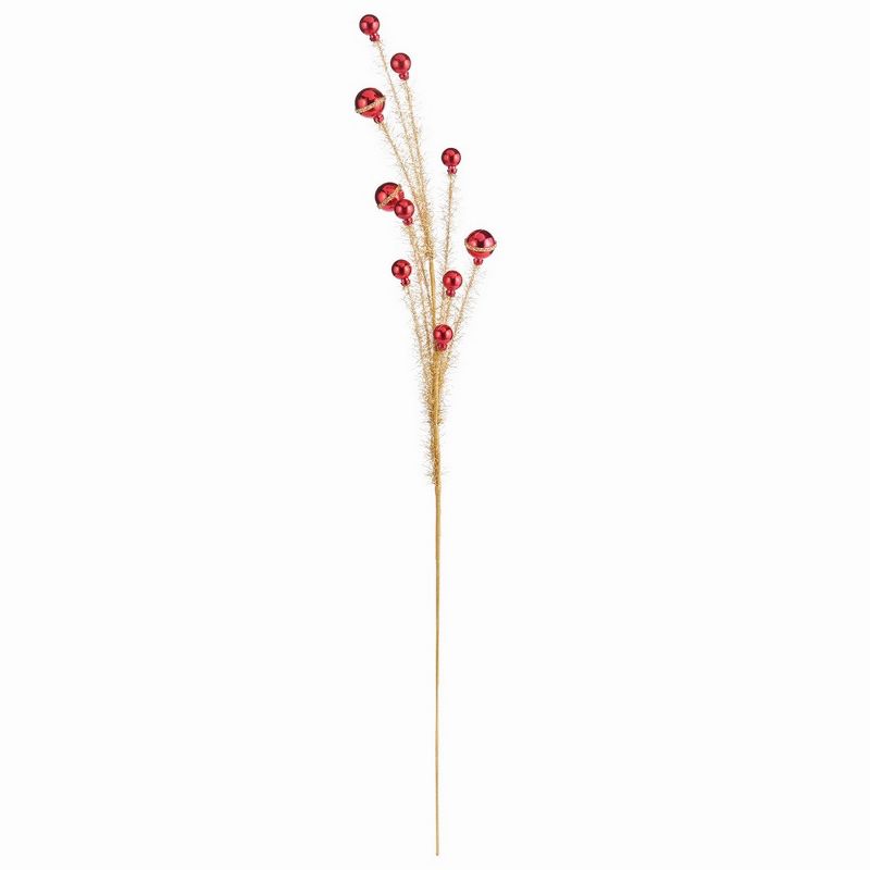 Plum & Post Glittered Ornament Stem Faux (Fake) 32"