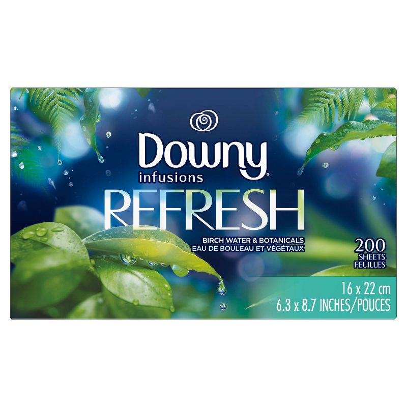 Downy Infusions Refresh Birch Water & Botanicals Fabric Softener Dryer Sheets - 200ct