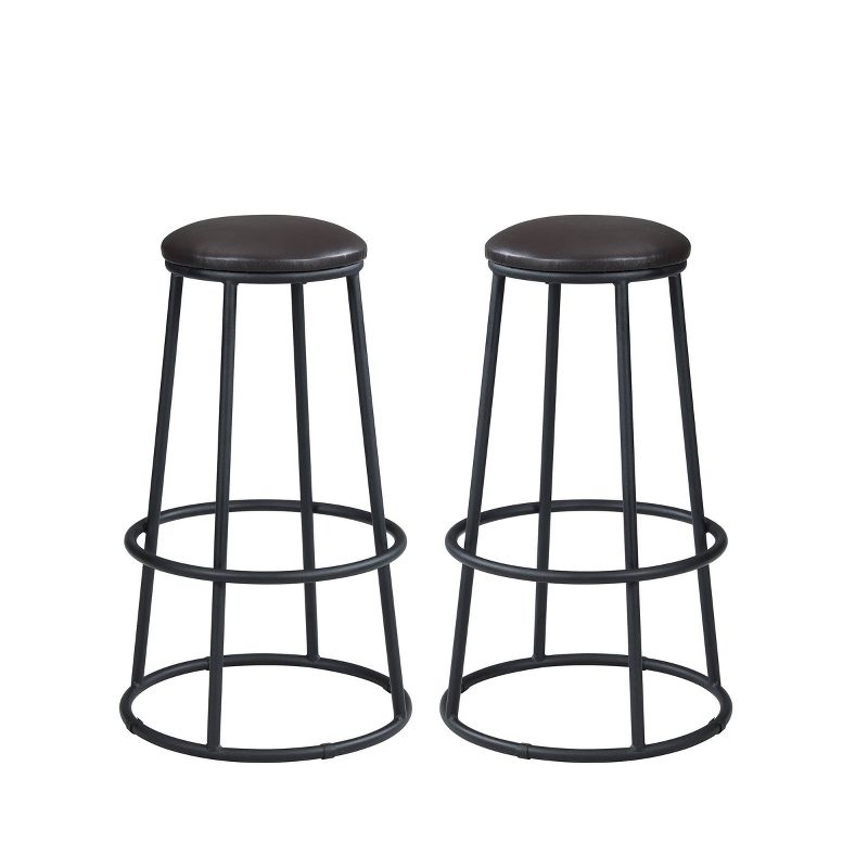 24" Jamison Upholstered Seat Counter Height Barstool Brown/Black - Carolina Chair & Table